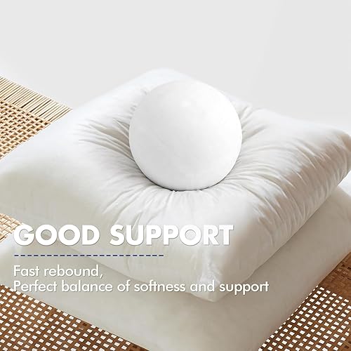 Miniatura 4 de MIULEE Juego de 2 rellenos de almohada de 16 x 16 pulgadas, almohadas decorativas cuadradas de primera calidad, esponjosas, para sala de estar,