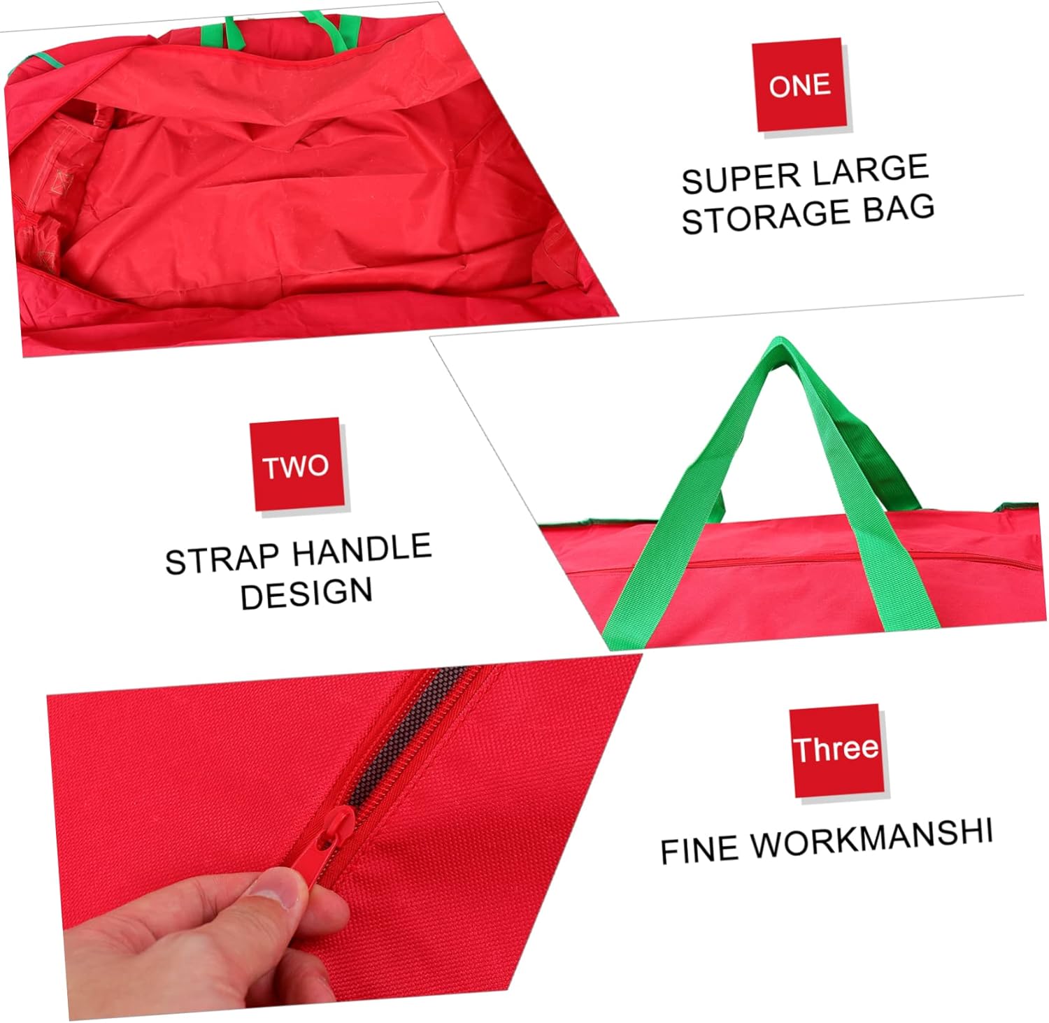 1pc Outdoor Cushion Storage Bag for Christmas Red Organizer for Furniture and Home for Cushions Blankets and Toys
