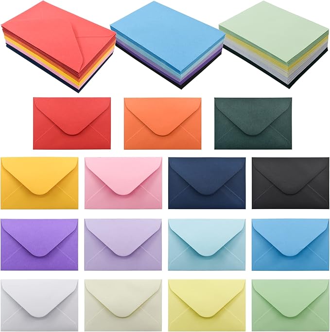 VANRA 150 Pack Invitation Envelopes with Self Seal V Flat Envelope Mini