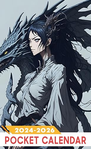 Pocket Calendar 2024 - 2026 Three-Year Monthly Planner for Purse , 36 Months from January 2024 to December 2026 Mujer con vestimenta japonesa