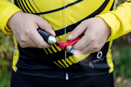 Miniatura 4 de CO2 Inflator with 5 X 16g Cartridges - CO2 Inflator Lever for Bike Tires, Presta & Schrader Valve Compatible - CO2 Bike Tire Pump for Mountain and