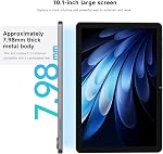 AOC 10.1 Tablette Android de pouce, Android 16 Système, 120Hz Affichage ultra-lisse, 4GB RAM 128GB ROM (1TB Extendable), Processeur Octa-Core, Widevine L1 pour HD Streaming, Déverrouillage du visage, Corps en métal mince, GPS