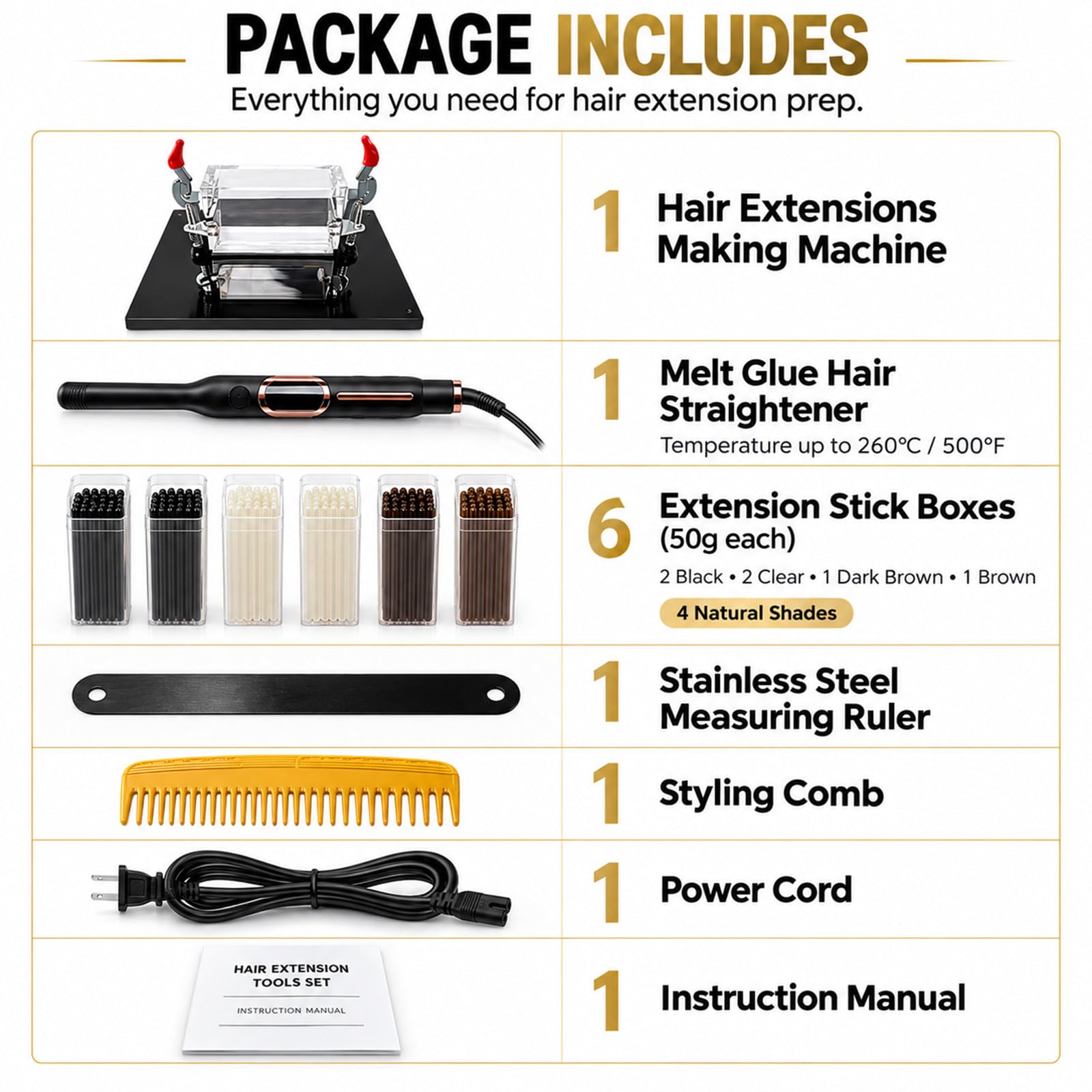 Kit Professionale di Strumenti per L'applicazione di Extension a Cheratina (K-Tip)