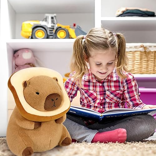 Miniatura 8 de Ditucu Linda almohada de felpa de Capybara Kawaii, pan tostado, Capybara, juguetes rellenos de Aniamls, regalos para abrazar para niños, 15.7