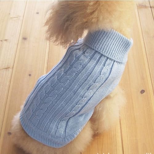 Tangpan suéter con cuello de tortuga para perros, m, Azul