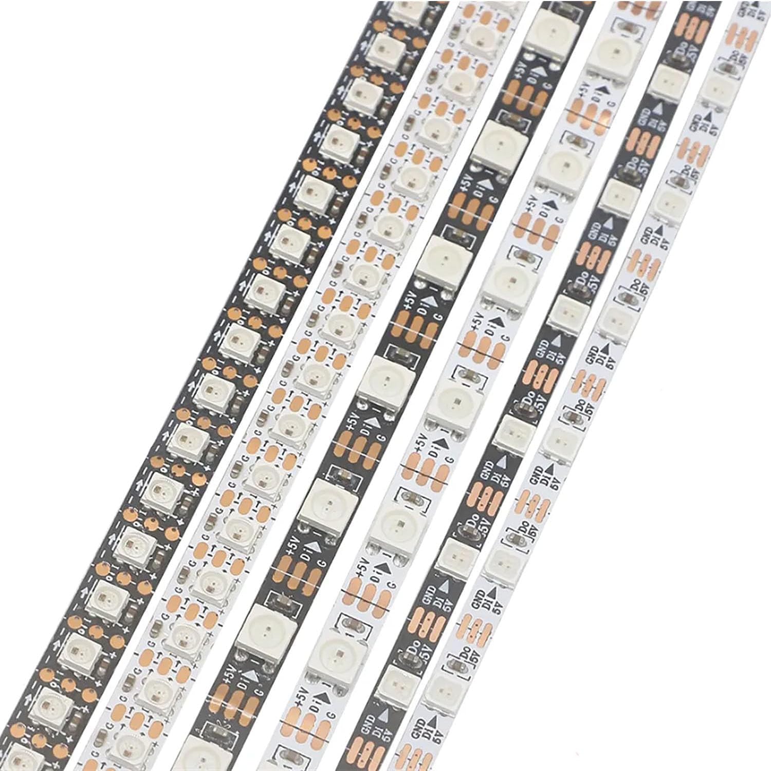 TOPXCDZ DC 5V Narrow 4mm 5mm 8mm WS2812B Led Strip Light WS2812 5050 3535 RGB Individually Addressable Pixel Stripe 1M 2M 5M (5mm 5050smd 60led/m Black, 1M)