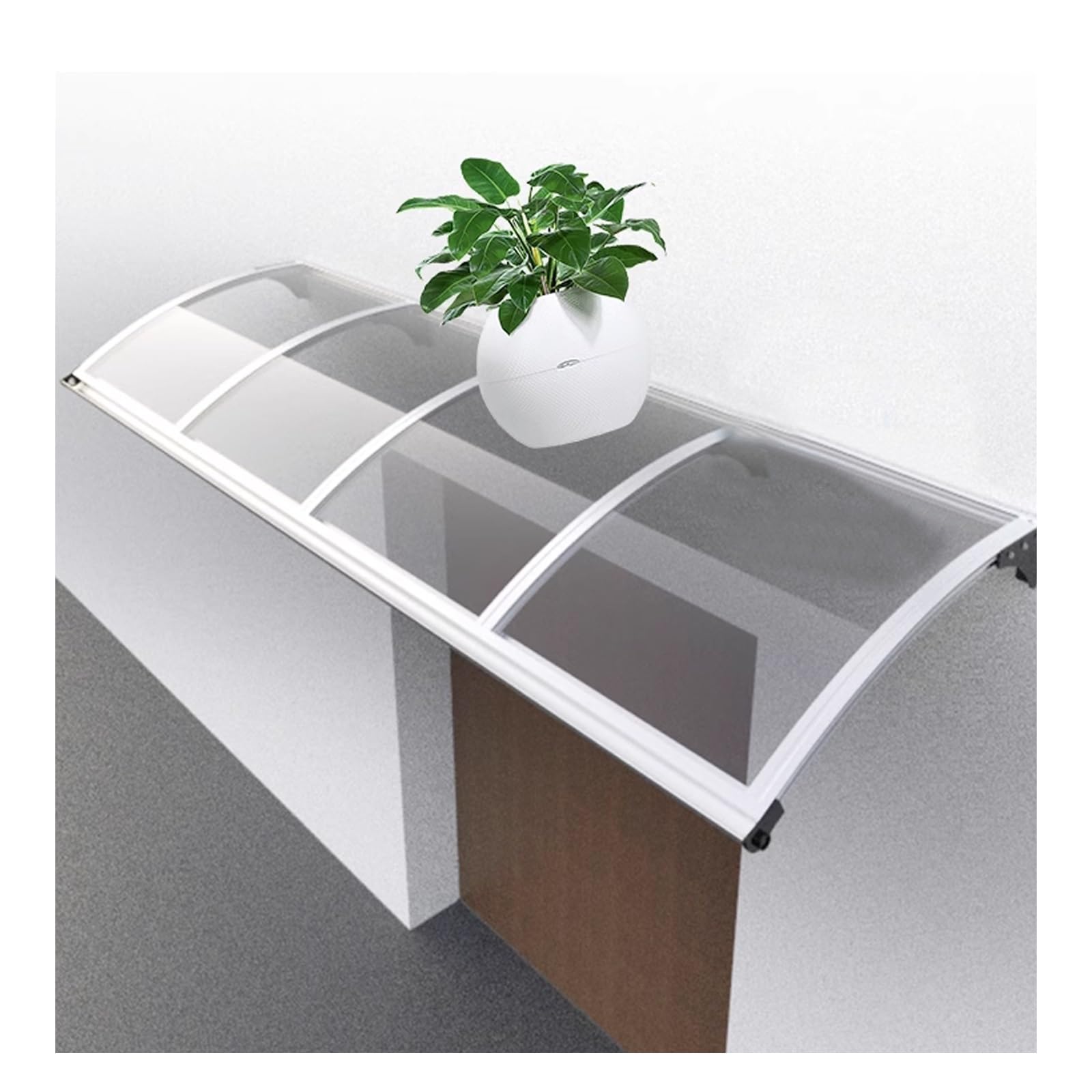 Toldo metálico de diseño limpio con tablero de PC de alta resistencia y soportes duraderos