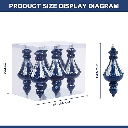 Miniatura 2 de RoseCraft Juego de adornos de Navidad, bolas de Navidad inastillables de plástico de 5.9 pulgadas, adornos colgantes para decoración de árbol de