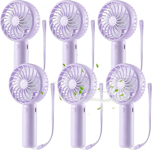 Miniatura 26 de 6 piezas Mini Ventilador de Mano Potente 3 velocidades Ventilador Personal Pequeño Portátil Recargable con Base USB para Mujeres Maquillaje de