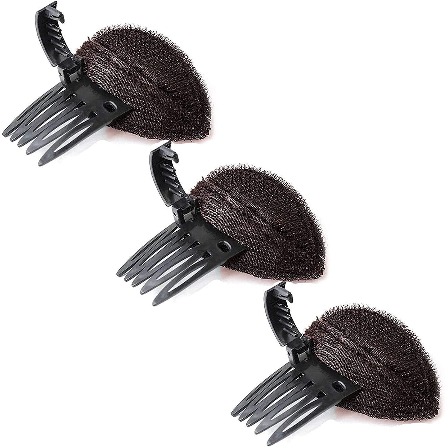 Perfect Puff Hair Head Cushion, guzjdj Invisible Fluffy Hair Pad Sponge Clip, Bun Bump It Up Volume Hair Base Set, Fluffy Princess Styling for Women and Girls Hair Accessory (3Pcs Brown)
