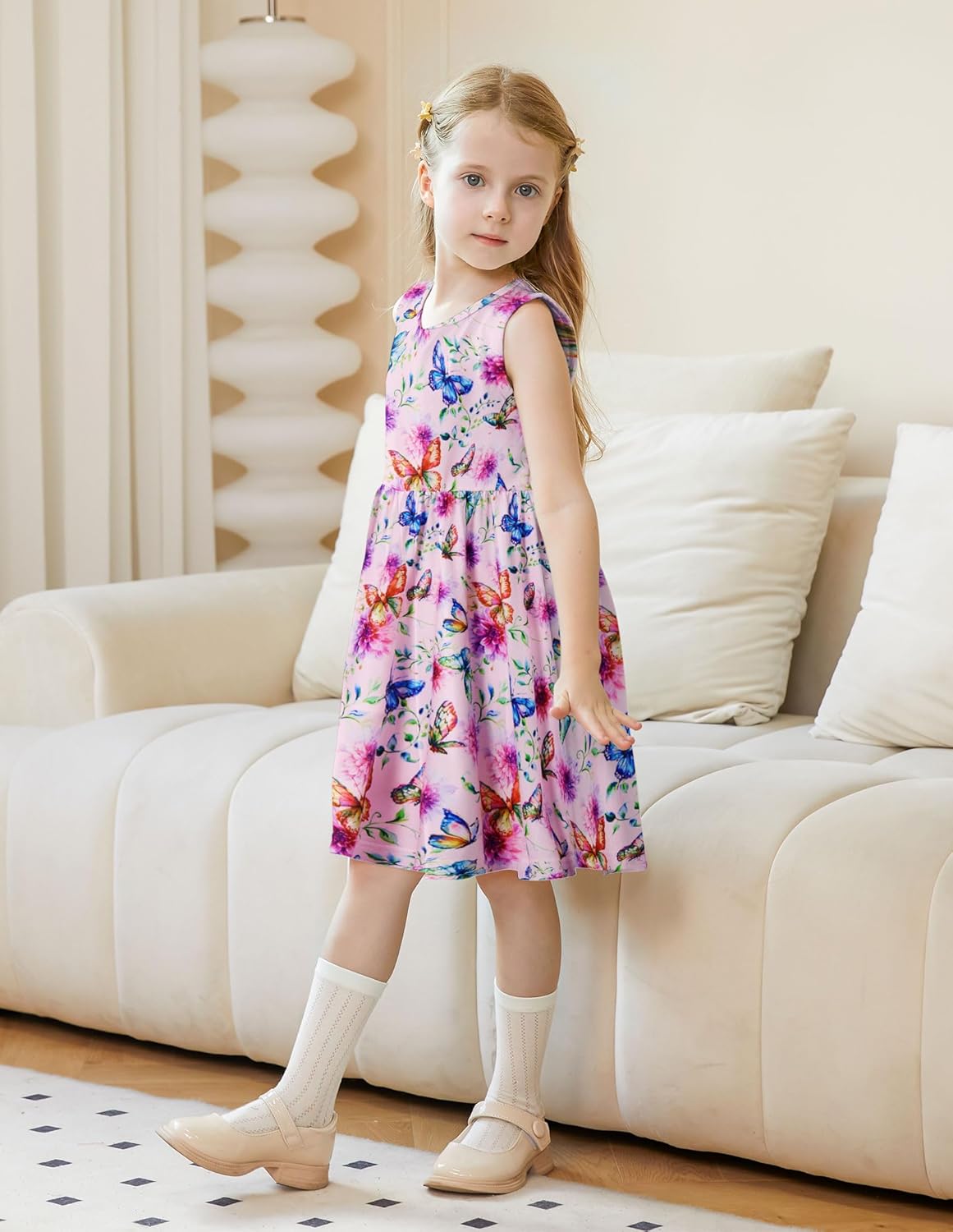 Toddler Girl Sleeveless Dresses and Long Sleeve Ruffle Cardigan 2 Piece Fall Outfits - Image 9