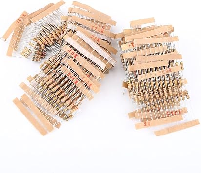 Carbon Film Resistors Assortment, Bojack 1000 Pcs 25 Alues Resistor Kit 1 Ohm-1M Ohm 1/2 Watt Resistors Wide Range, 1/2 Watt Of Values, Easy Identification, Stable, 1000Pcs 1/2W1-10M Ohm