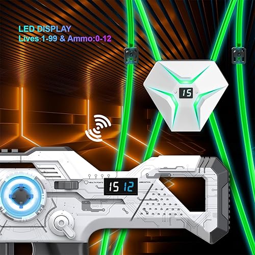 Miniatura 5 de Laser Tag recargable, juego de 2 juegos Lazer Tag para niños en interiores y exteriores, ideas de regalo para niños, adolescentes y adultos,
