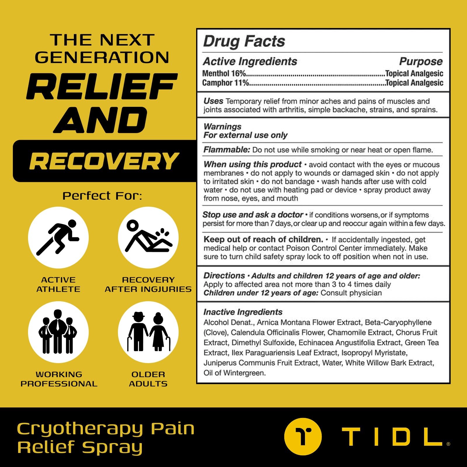 TIDL Cryotherapy Max Strength Pain Relief Numbing Spray, 2-Pack 3 fl oz — Amazon image 6