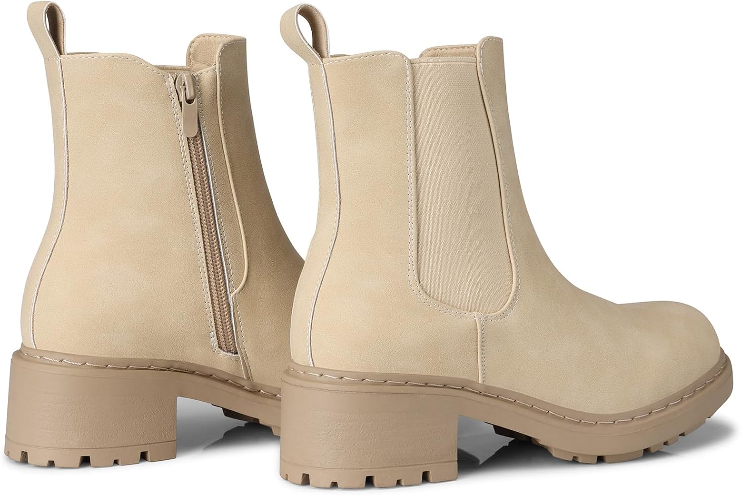 SHIBEVER Women's Chelsea Boots Slip on Chunky Heel Platform Ankle Booties with Lug Sole for Fall Fashion 2025 - Image 6