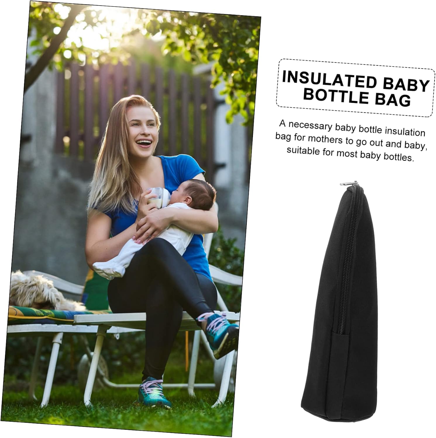 BESPORTBLE Insulated Baby Bottle Cooler Bag for Breastmilk Travel Bottle Holder Zippered Closure for Moms Go Random Color