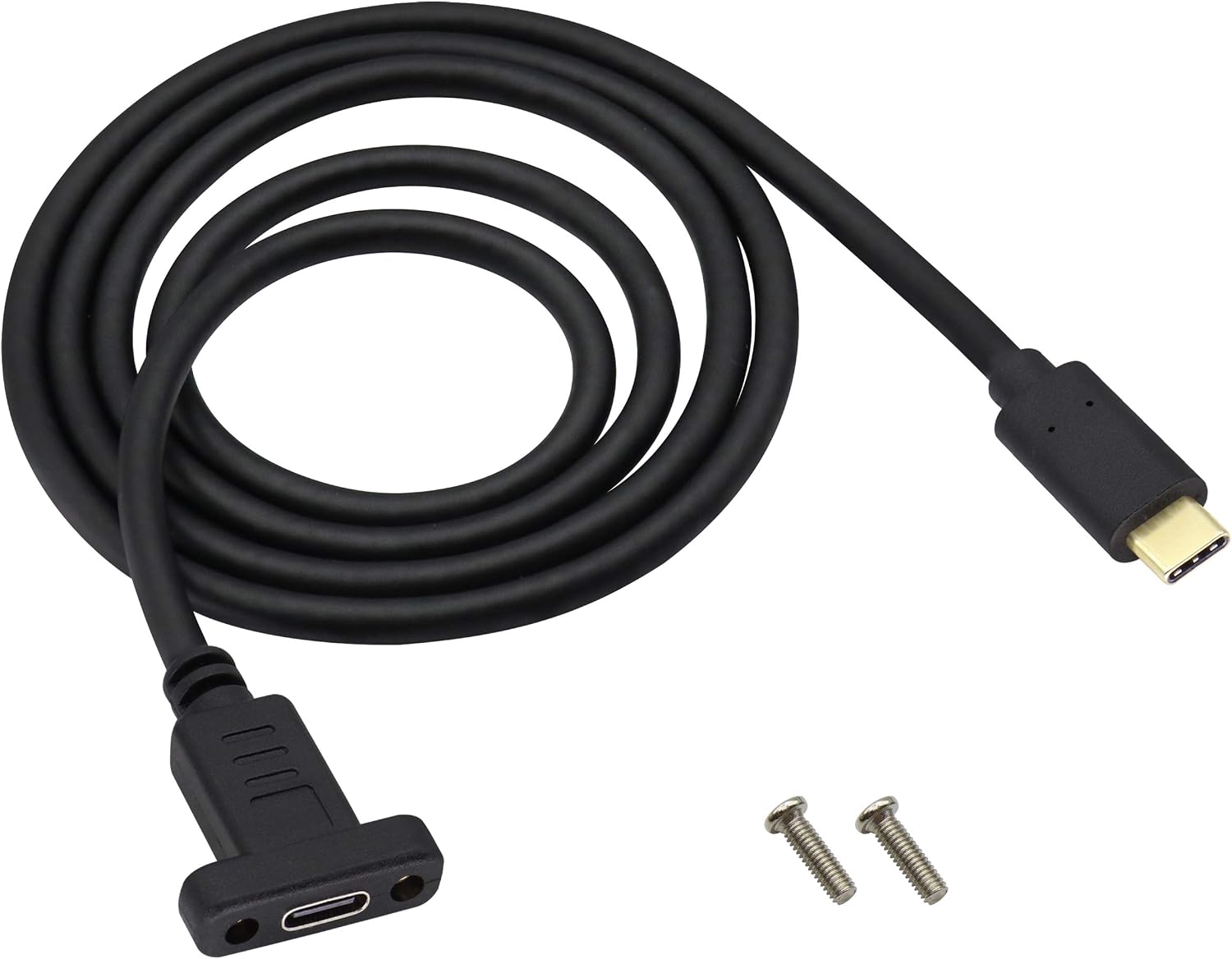 Адаптер USB Type-C 3.1 для панельного кріплення, USB-C 3.1 10 Гбіт/с, чоловічий - USB C, жіночий, гвинтовий кабель, підтримує заря