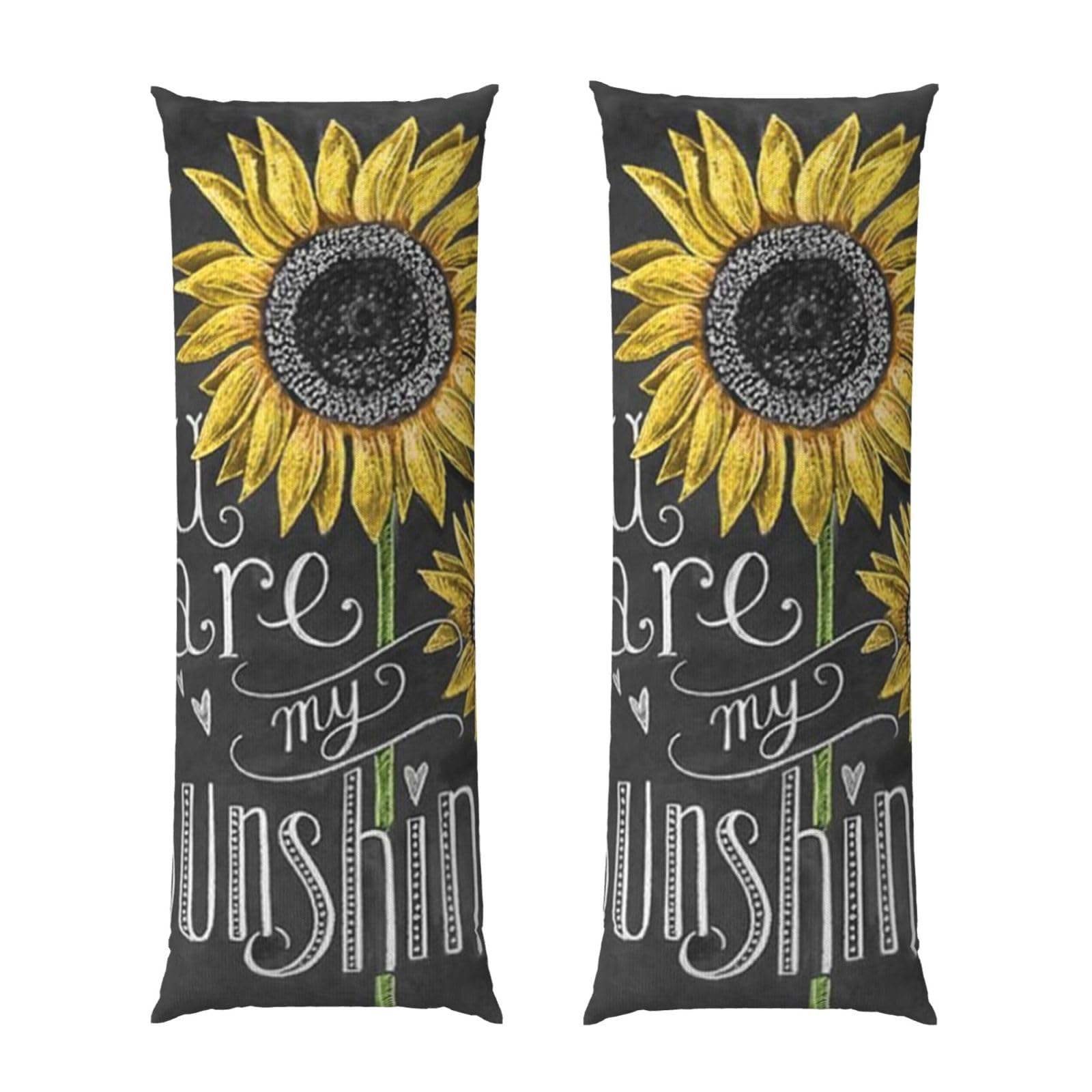 Taie d'oreiller rectangulaire 50,8x137,2 jaune tournesol pour chambre cosy
