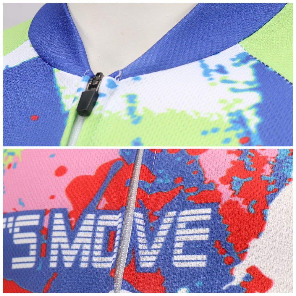 Set di maglia da ciclismo per bambini, traspirante, a maniche corte, con imbottitura, materiale ad asciugatura rapida, per ragazzi e ragazze