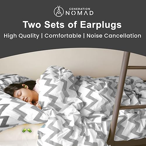 Miniatura 4 de Juego de artículos esenciales de viaje Máscara de dormir de satén de seda ajustable, bloqueo de cable combinado aprobado por la TSA, 4 tapones