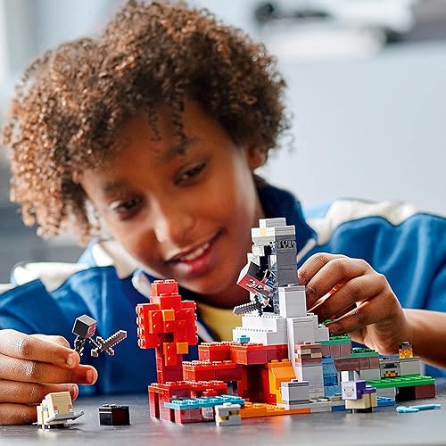 Miniatura 2 de Kit de construcción LEGO Minecraft The Ruined Portal 21172 para niños, incluye a Steve y un esqueleto wither, nuevo, 2021 (316 piezas)