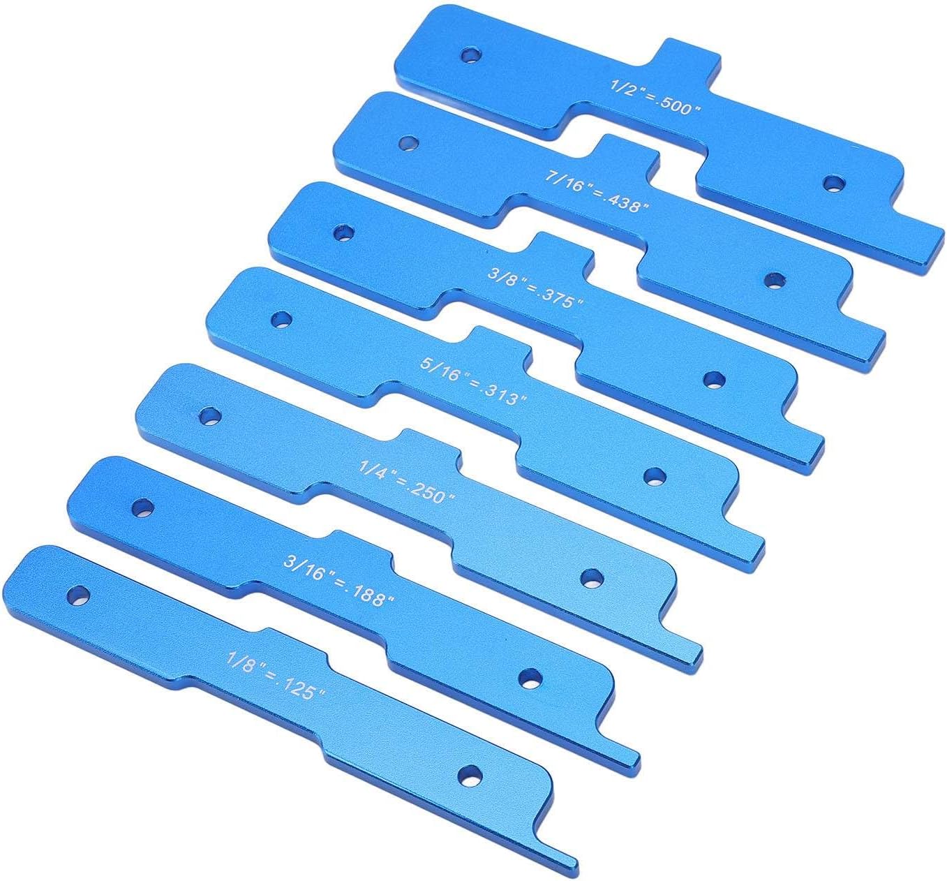 7Pcs Block Set, Aluminum Alloy Construction, Clear Scale Engraved, Blue, for Planers and Table Saws, Carrying and Long Span