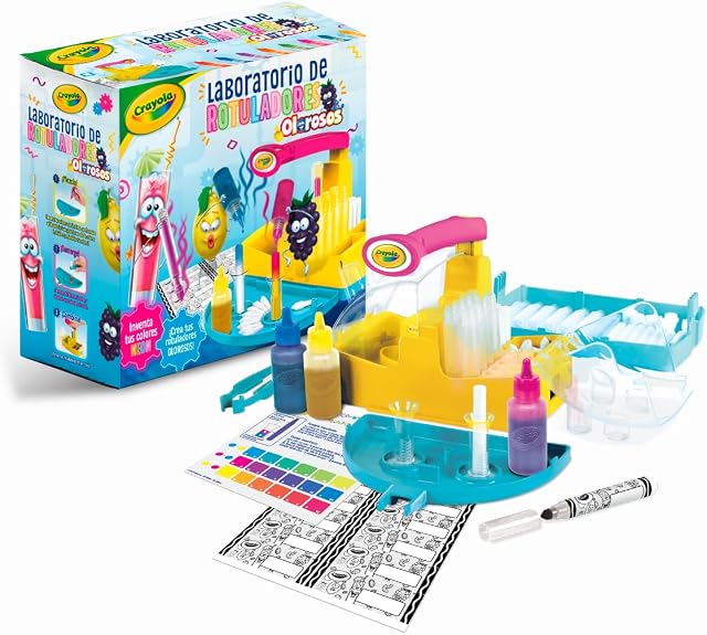 CRAYOLA - Neon Pachnące Laboratorium Markerów, Stwórz swoje własne perfumowane marynaty z neonowymi kolorami, kreatywną aktywnością i prezentem dla dzieci, od 6 lat