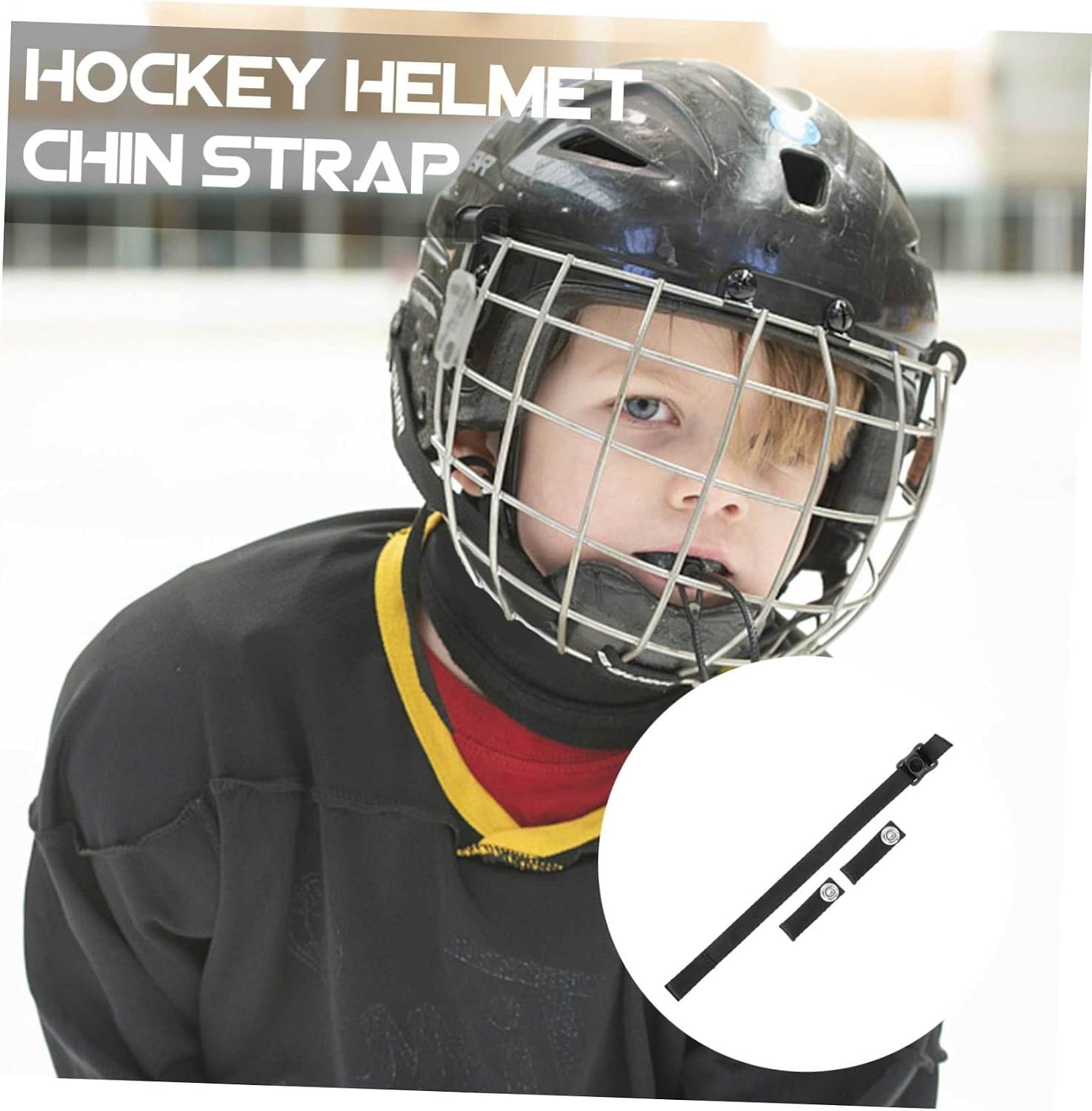 Generic 1set Hockey Helmet Chin Strap Replacement and Chin Strap for Hockey and Baseball Helmets Easy to Install Breathable Polyester Material Long