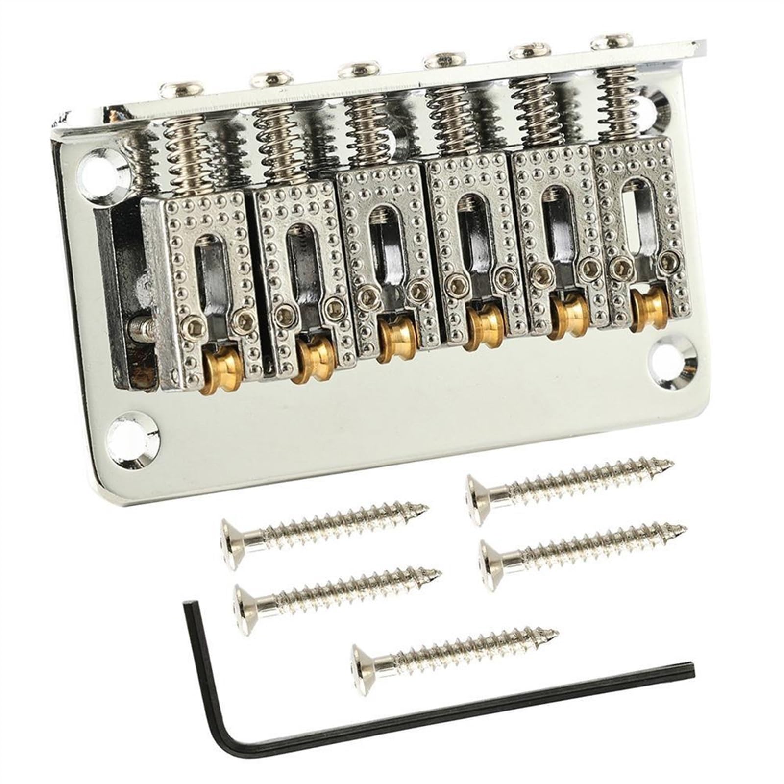Juego De Puente Para Guitarra Eléctrica Puente Rígido De Rodillo Para Guitarra Eléctrica, Tubo De Cola, Sillín De Carga Superior, Accesorios De Pieza Trasera (Color : Silver)