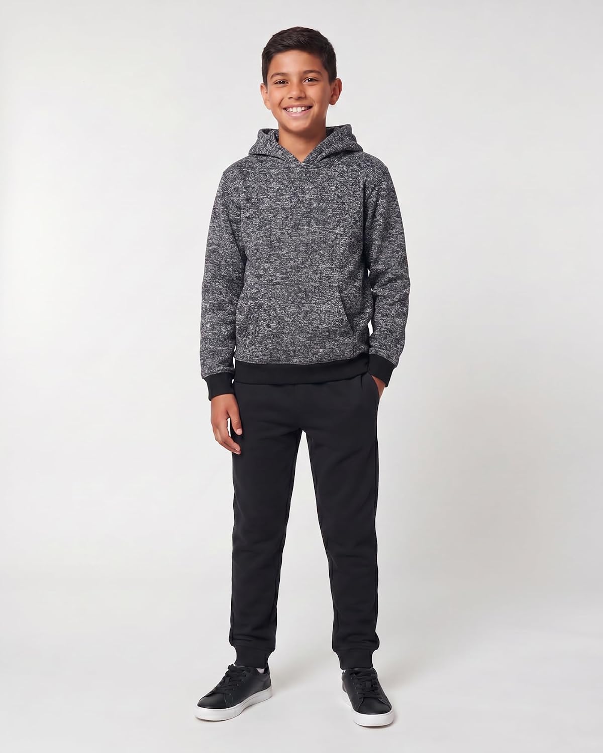 Real Essentials 3 Pack: Youth Fleece Long Sleeve Soft Pullover Hoodie Sweatshirt - Boys & Girls