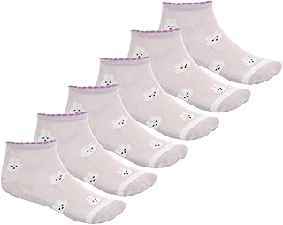 جوارب انيقة بطول الكاحل للبنات من 6 قطع - ناعمة وممتعة ومريحة RC32004-6