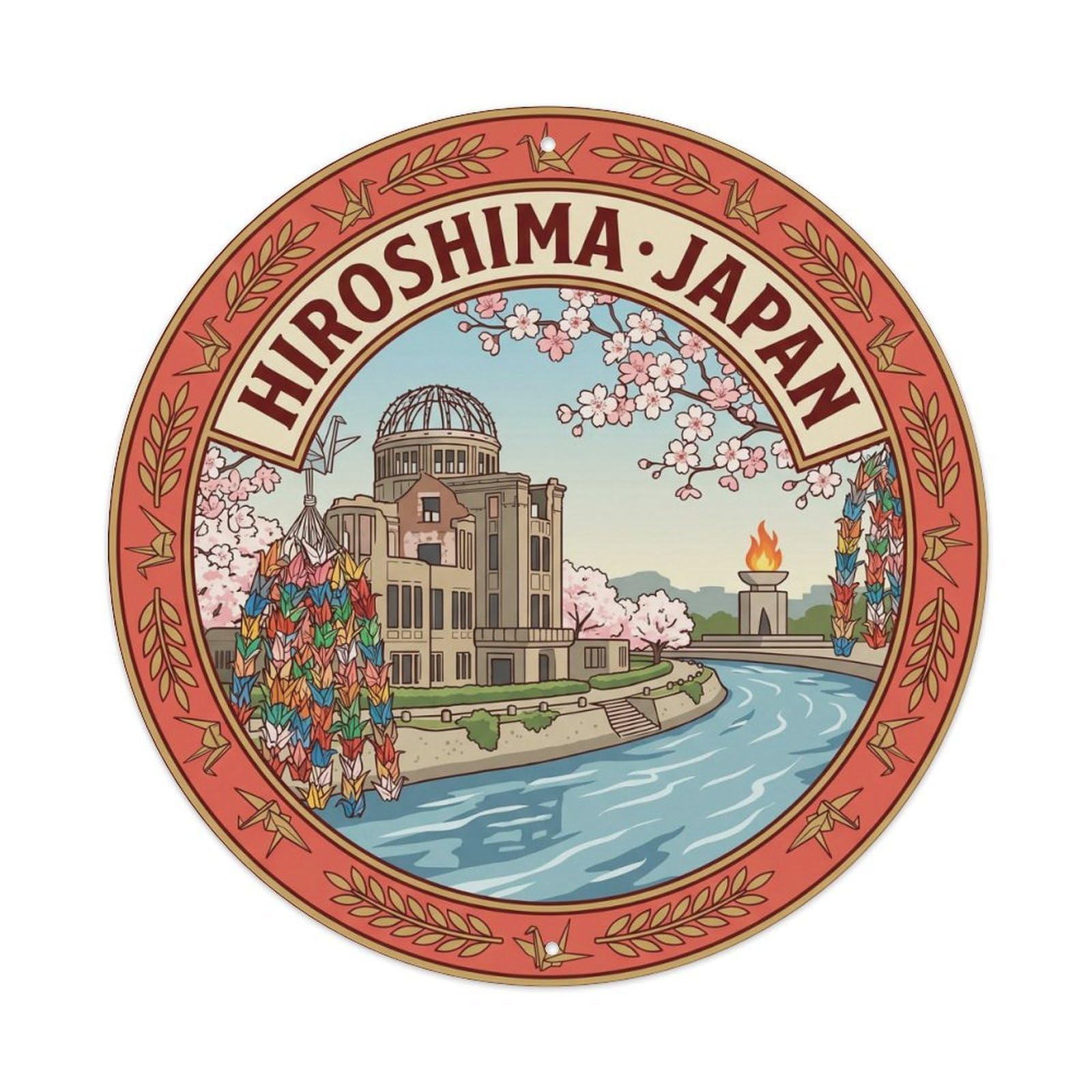 Hiroshima Historic Peace Culture Landmark Travel Metal Tin Sign