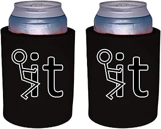 Fck It Thick Foam Can Coolie (2 Pack Black)