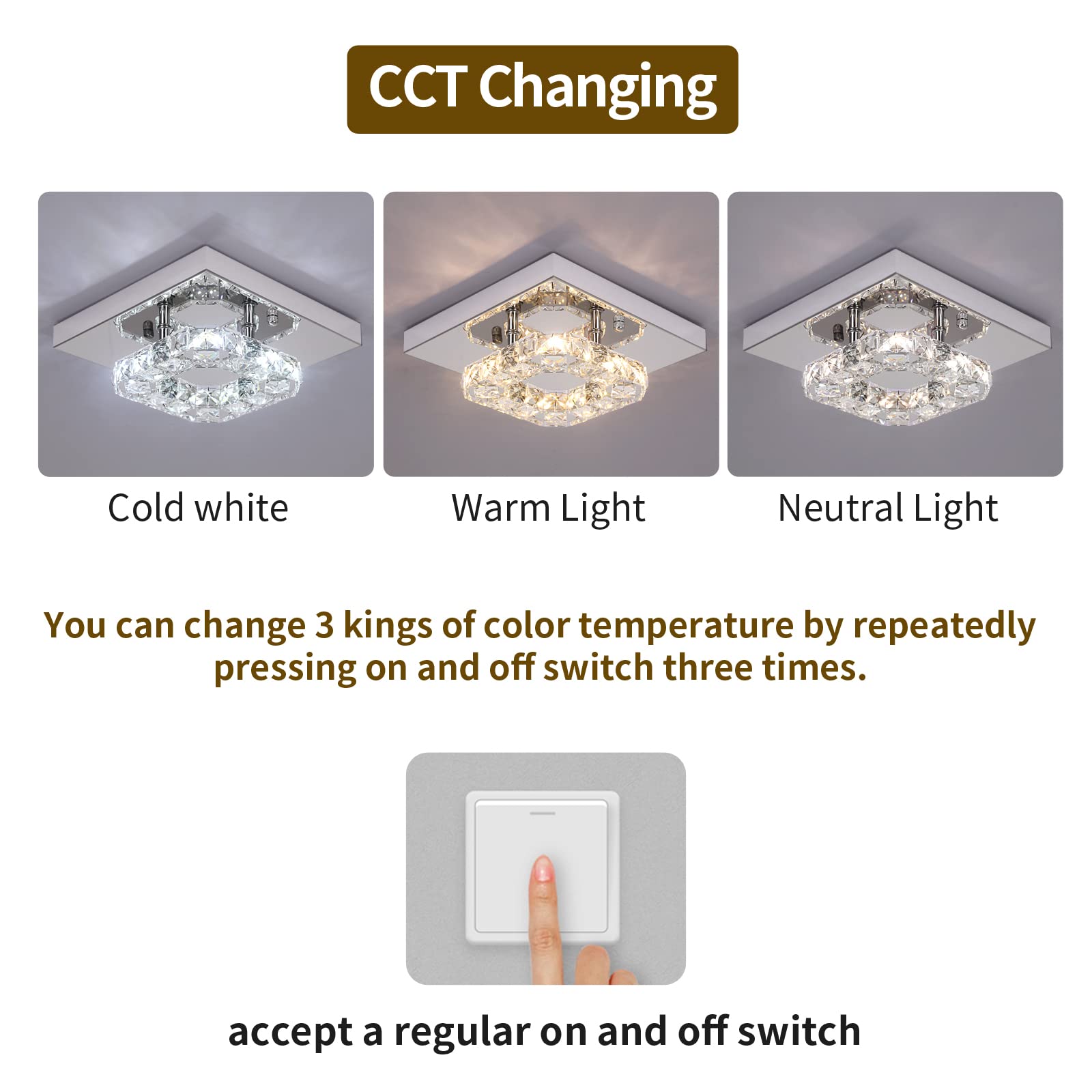 GreeLustr Mini Kristall Kronleuchter LED Moderne Kristall Deckenleuchte, Austauschbare Pendelleuchte Quadrat K9 Crystal Einbauleuchte Edelstahl Deckenlampe für Hall, Wohnzimmer, Esszimmer