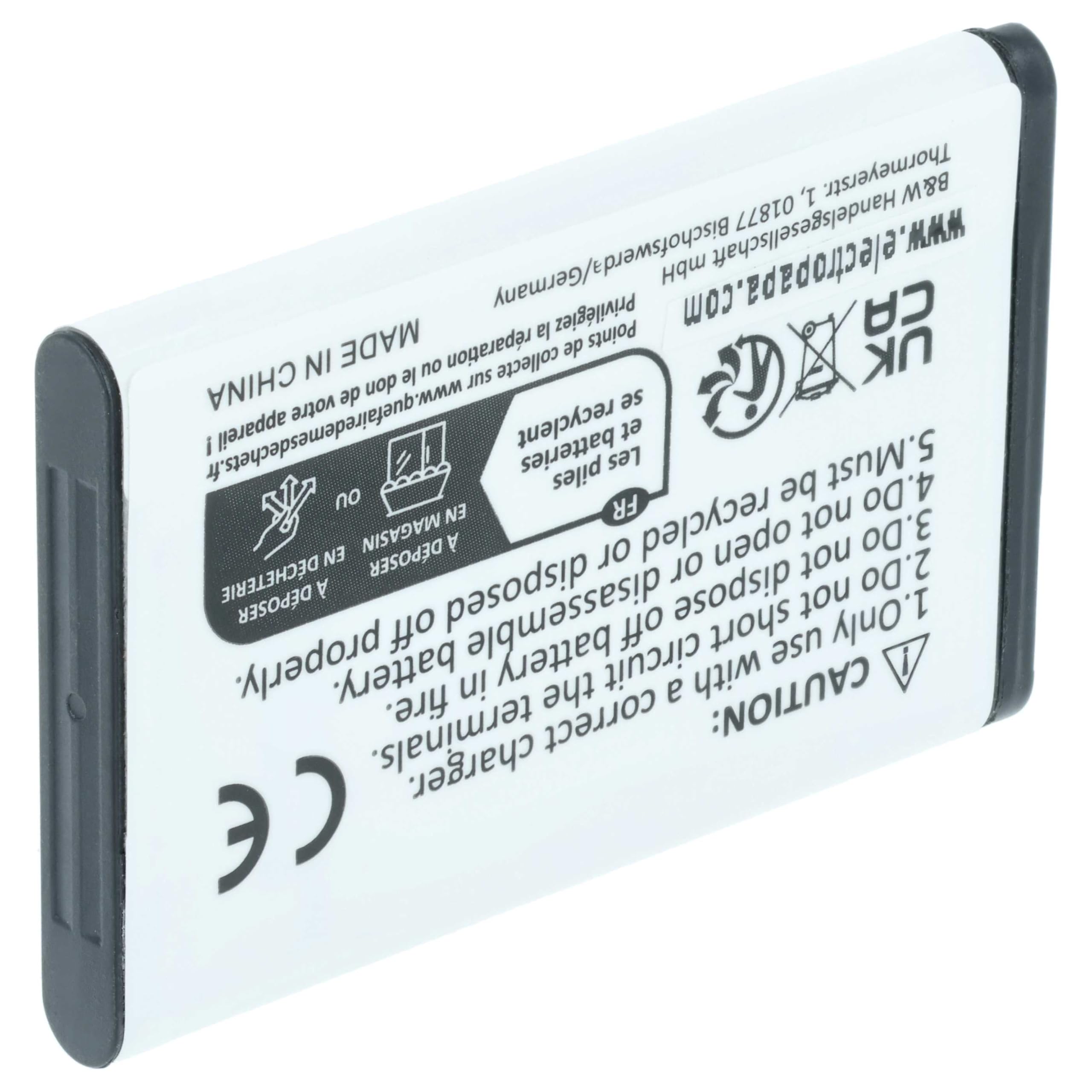 vhbw 10 x bateria kompatybilna z Aligator R5, D730, D830, A500i, A600, A350, A400, A290, A330 (650 mAh, 3,7 V, Li-Ion)