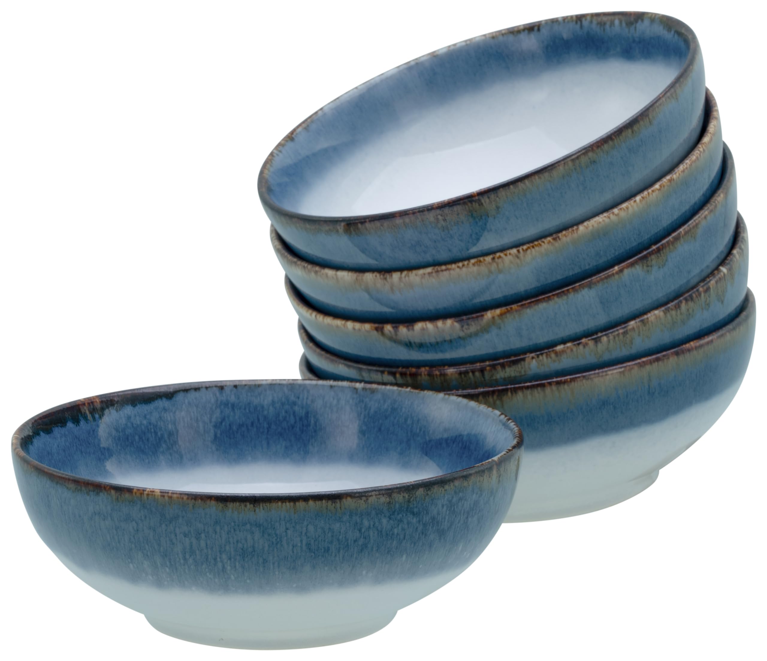 Ensemble de vaisselle 6 pièces CreaTable Série Cascade Bowls Bleu en grès