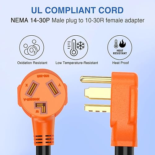 Miniatura 263 de Nilight - 50033R Adaptador de enchufe RV de 18 pulgadas, 50 amperios a 30 amperios, adaptador eléctrico de Dogbone de alta resistencia con mango 115G