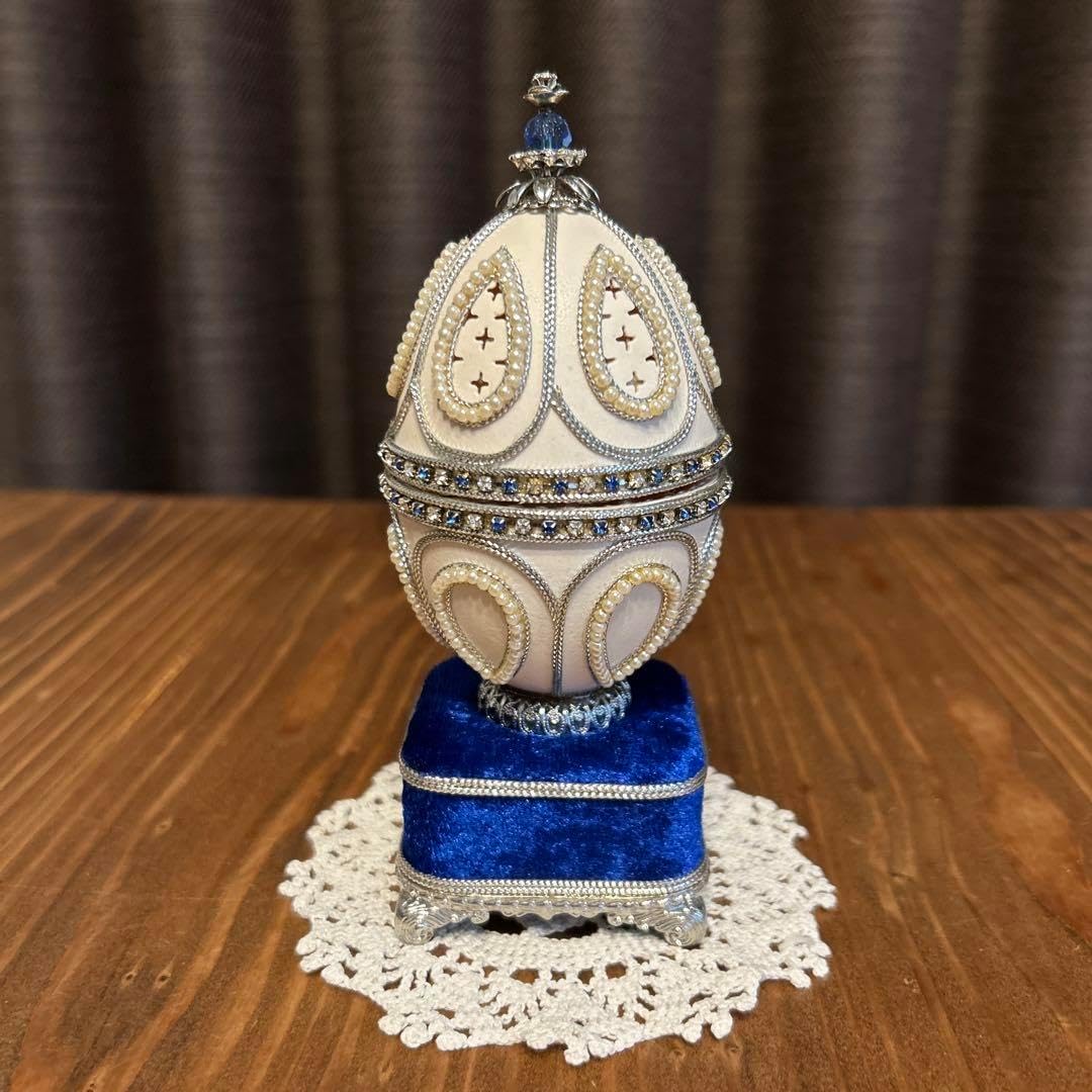 【エッグアート】小物入れ・オルゴール. H