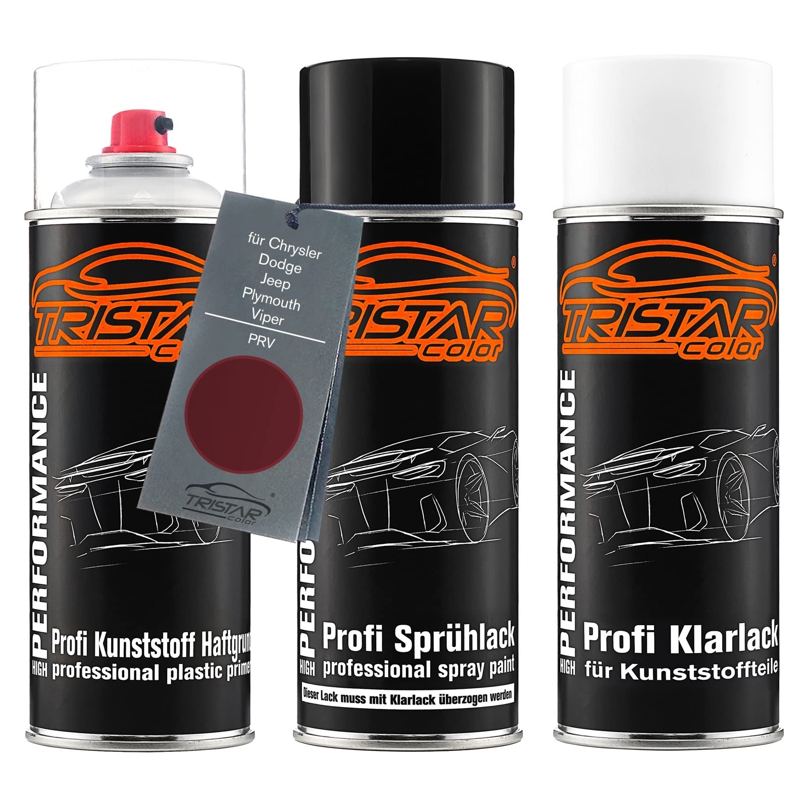 TRISTARcolor Zestaw w sprayu do plastiku do Chrysler PRV Dark Garnet Red P. | do Chrysler / Dodge / Jeep / Plymouth / Viper, Dark Garnet Red Perl Metallic, Lakier samochodowy