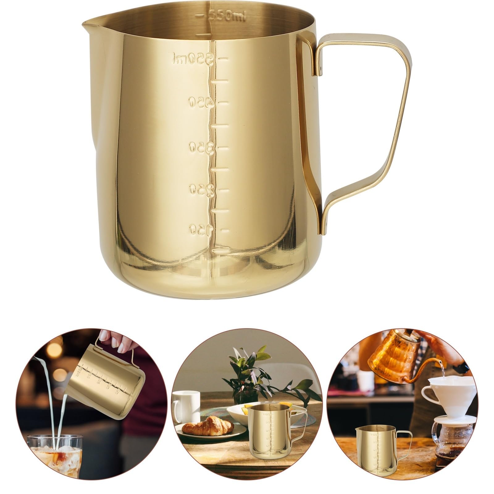 Taza de café concentrado, Espumador de leche graduado, tazas de café expreso, máquina de vapor, espuma de acero inoxidable, 2 uds. Para café