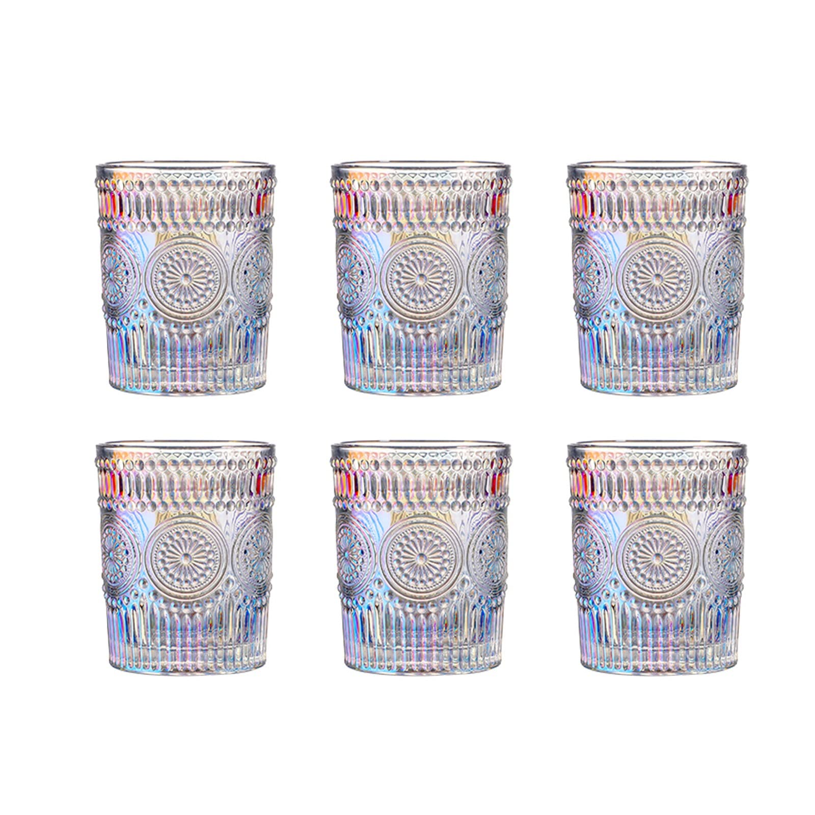 Tazas de té de cristal y vasos de agua TOMYEUS juego de 6 tazas para mesa diaria