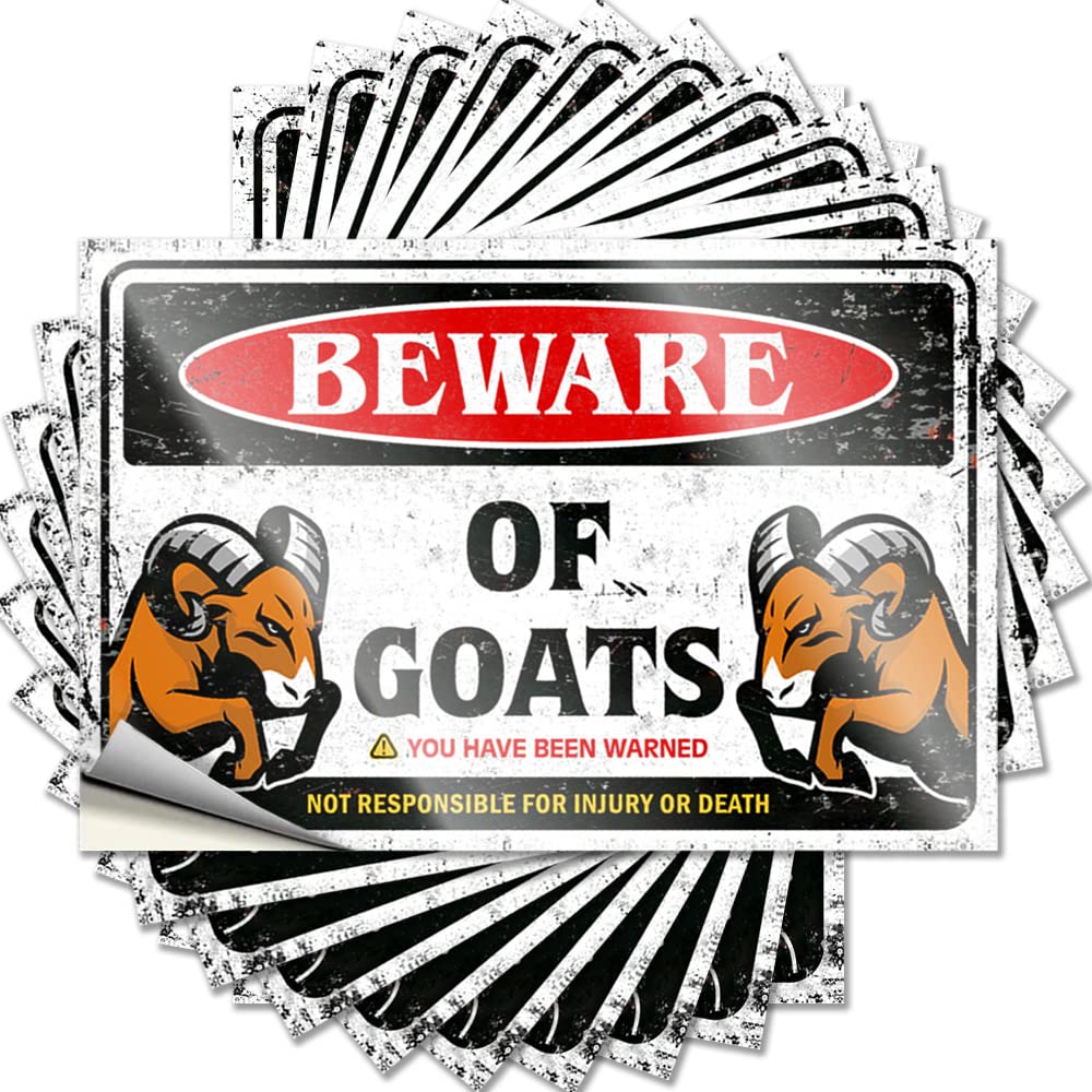 Sticker Backyard Accessories Vinyl Sticker | Beware of Goat Punk for Science Use(8X12CM)