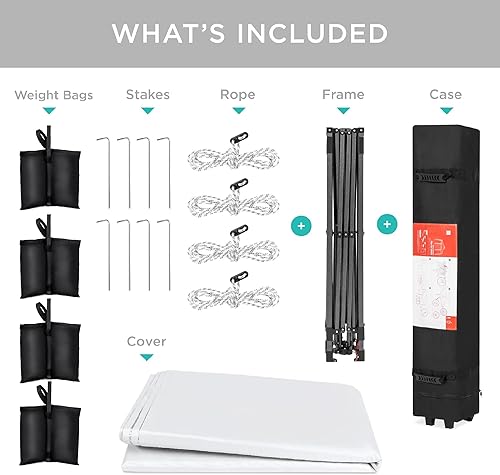 Miniatura 151 de Best Choice Products Carpa Toldo Desplegable de 10x10 pies para Instalación de 1 Persona, Refugio Portátil Instantáneo con Botón de 1 Toque