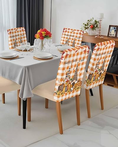 Vista 17 de Z&L Home Juego de 6 fundas protectoras de silla de muñeco de nieve de Navidad, fundas elásticas extraíbles para sillas de comedor, color rojo árbol