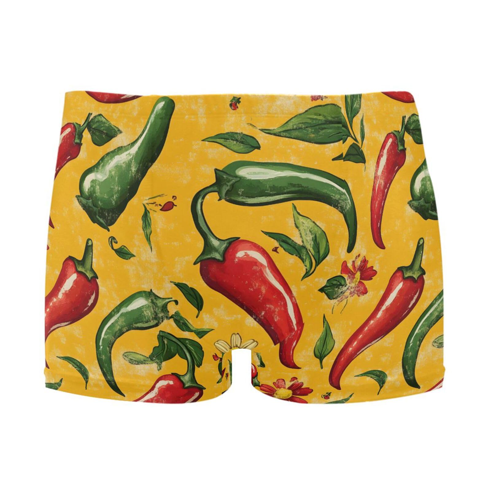 UMIRIKO Red Green Bell Peppers Mens Swim Trunks Swimwear Bathing Suit Swim Brief Square Leg Board Short S-3XL 202b8063