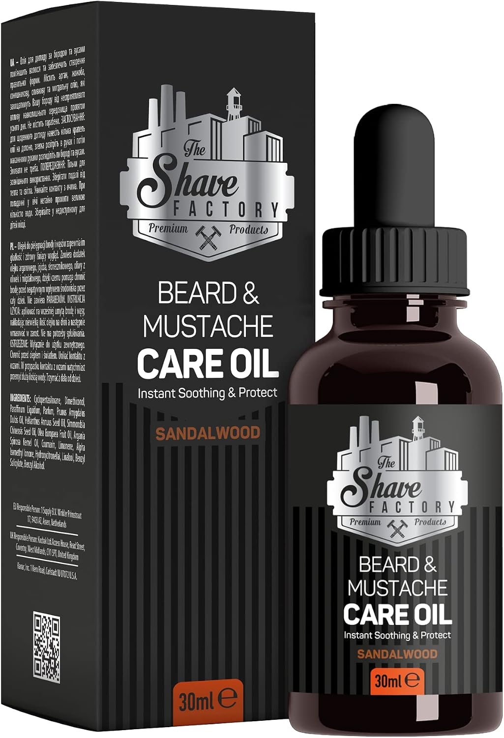 The Shave Factory Beard & Mustache Care Oil with Sandalwood