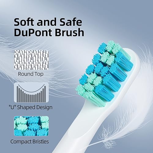 Miniatura 8 de XFU Cepillo de dientes sónico para adultos y niños, 3 cabezales de cepillo Dupont, con 5 modos e impermeable IPX7, cepillo de dientes eléctrico con