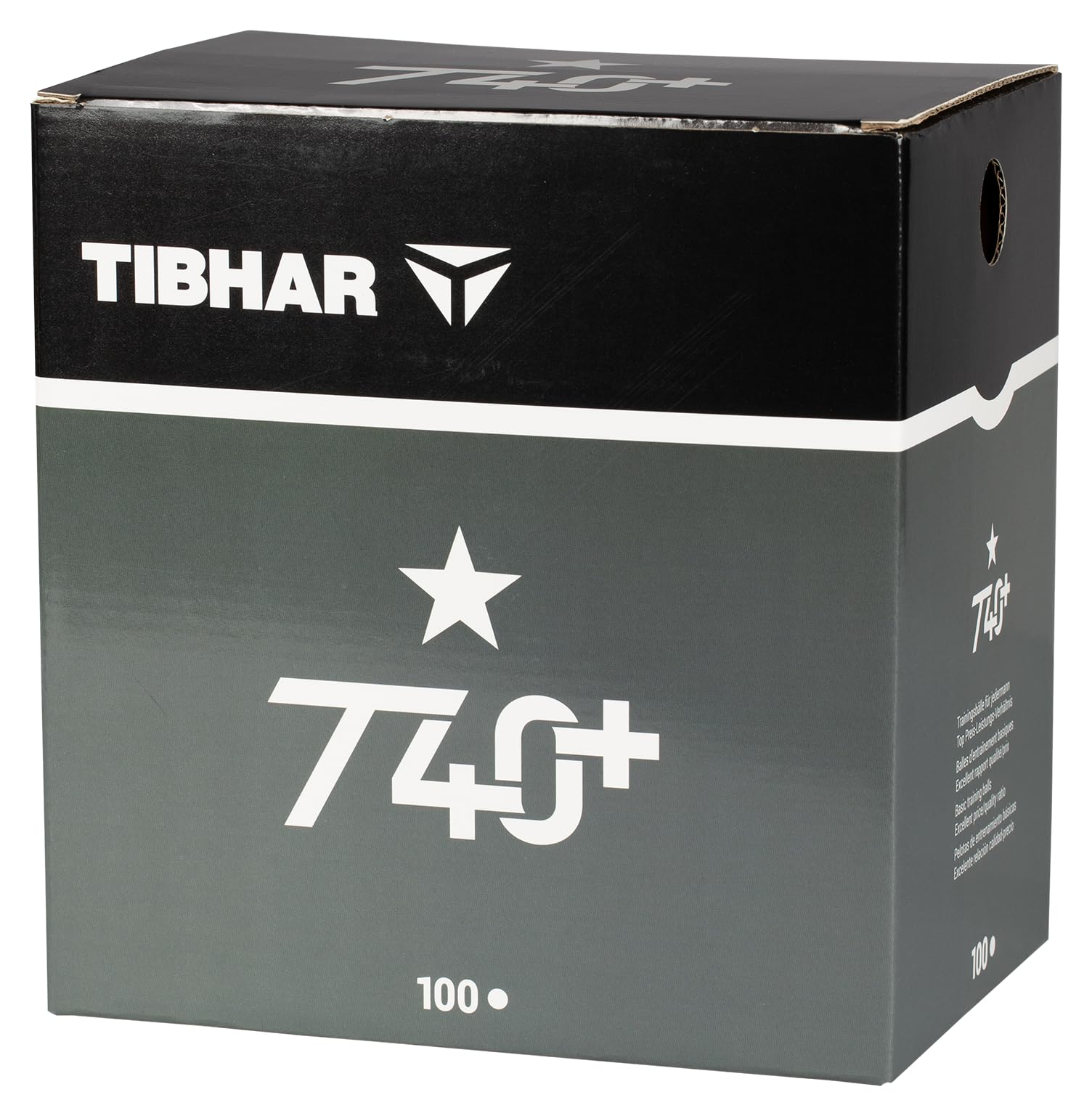 Tibhar Lot de 100 balles de tennis de table T40+ - Blanc - Ballon d'entraînement de qualité supérieure en plastique ABS