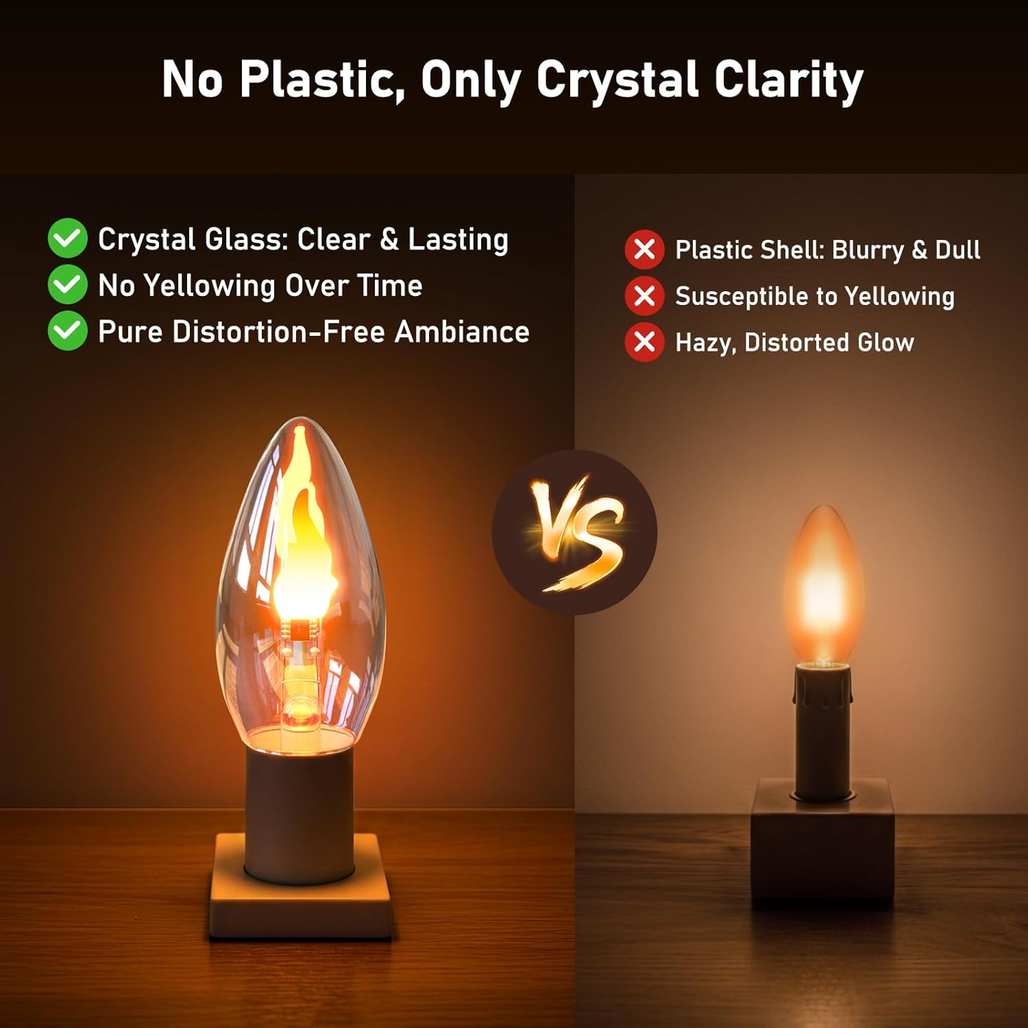 Hompavo LED Flame Light Bulbs, 3W Flickering Fire Bulb, E26 Glass Shell for Halloween Christmas Party Patio Porch Home Indoor & Outdoor Decorations - 2