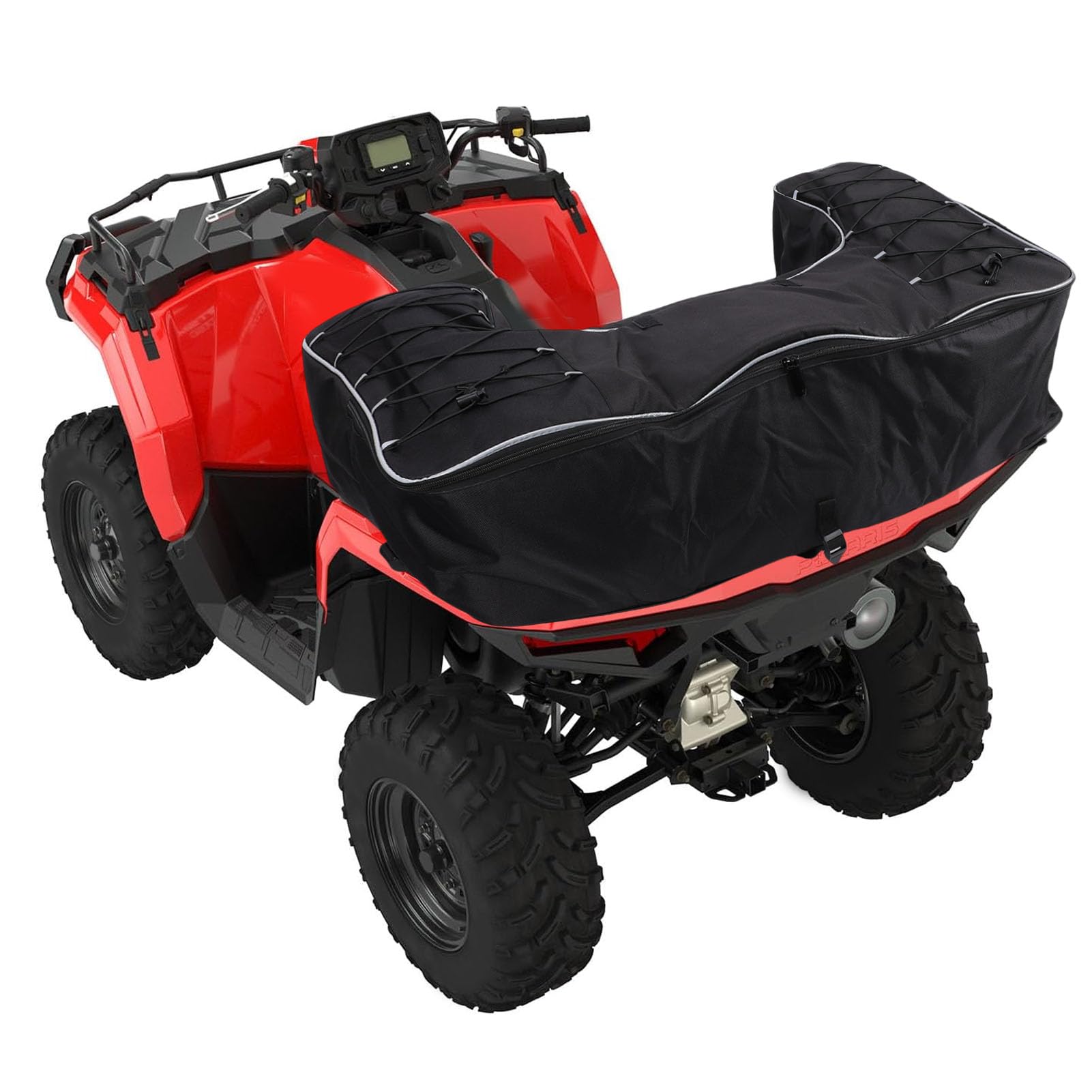 Asixxsix Sac de Rangement pour Quad, 50 L, en Tissu Oxford 900D, avec Plusieurs Compartiments, Compatible avec la Plupart des quads équipés d'un Porte Bagages arrière.